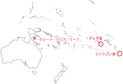 バウンティ号事件地図